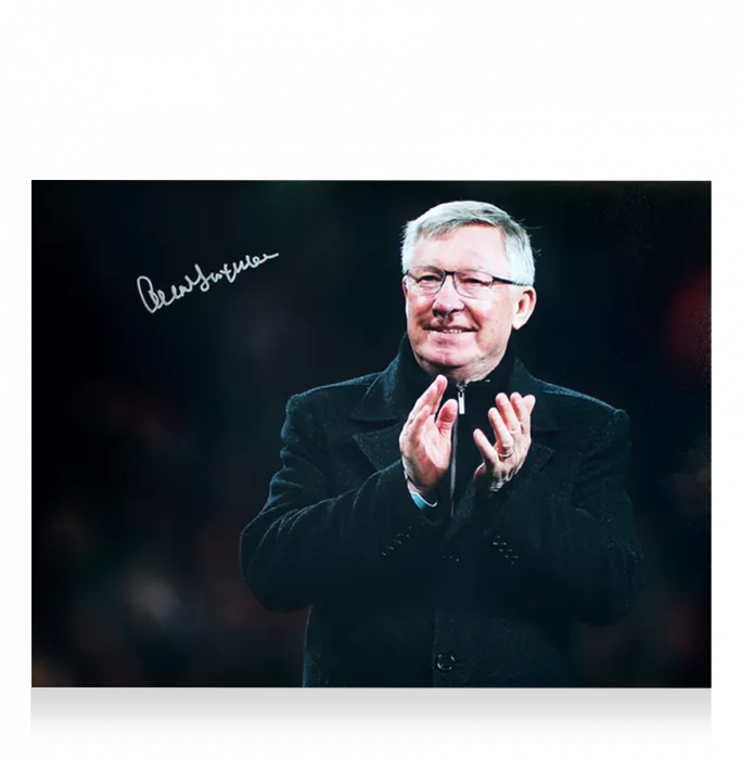 Icons Sir Alex Ferguson Signed Photo In Black Wooden Frame: The Boss