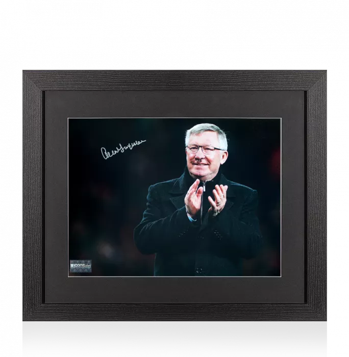 icons Sir Alex Ferguson Signed Photo In Black Wooden Frame: The Boss