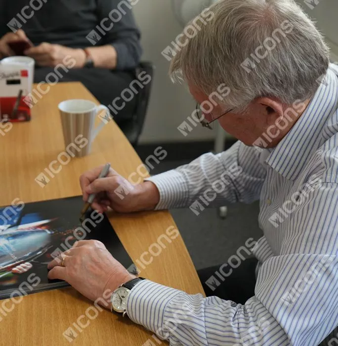 Icons Sir Alex Ferguson Signed Photo: UEFA Champions League Trophy In Black Wooden Frame