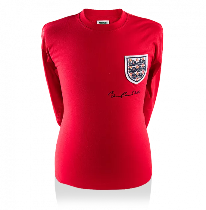 icons Sir Bobby Charlton Front Signed England 1966 Shirt: Three Lions Edition