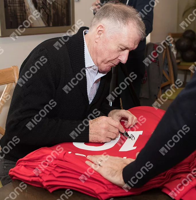 Icons Sir Geoff Hurst Back Signed Retro England Away Shirt