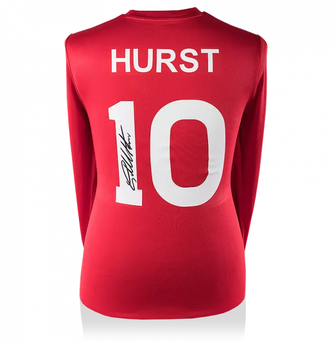 icons Sir Geoff Hurst Back Signed Retro England Away Shirt