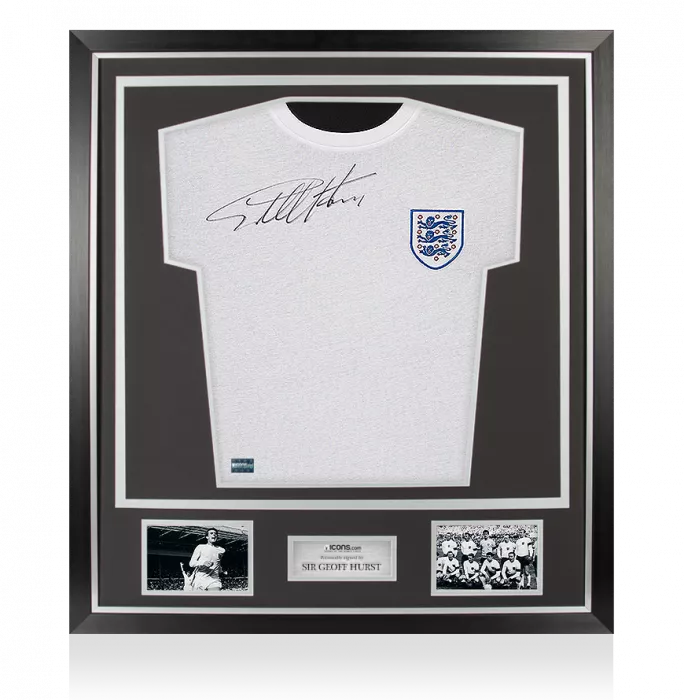 Icons Sir Geoff Hurst Front Signed England 1966 Home Shirt In Classic Frame