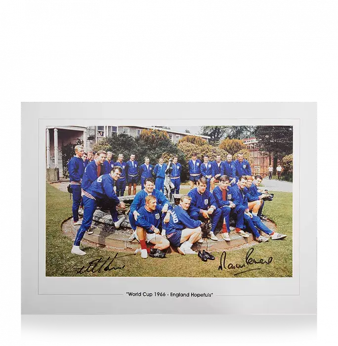 icons Sir Geoff Hurst & Martin Peters Signed England Photo: 1966 FIFA World Cup Hopefuls