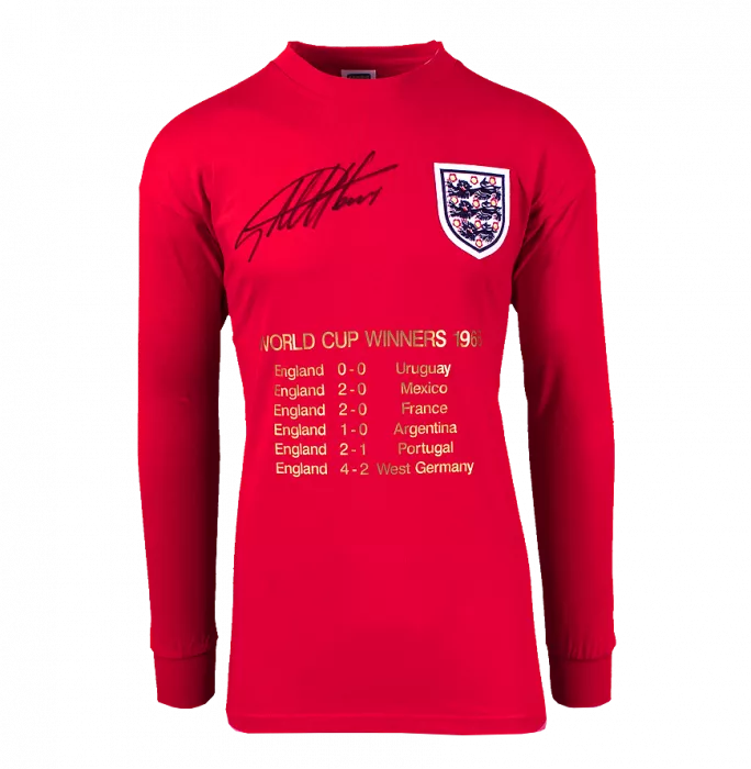 Icons Sir Geoff Hurst Official 1966 FIFA World Cup™ Front Signed And Hero Framed 1966 England Home Shirt