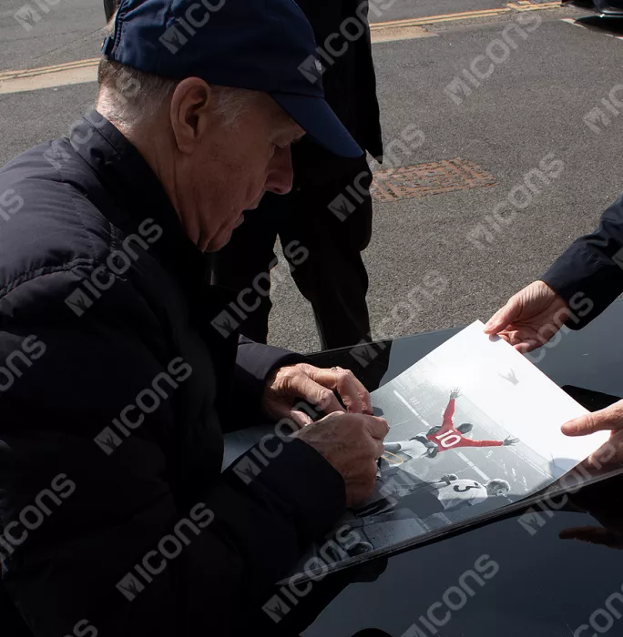 Icons Sir Geoff Hurst Official 1966 FIFA World Cup™ Signed And Framed England Photo: Hat-Trick Hero