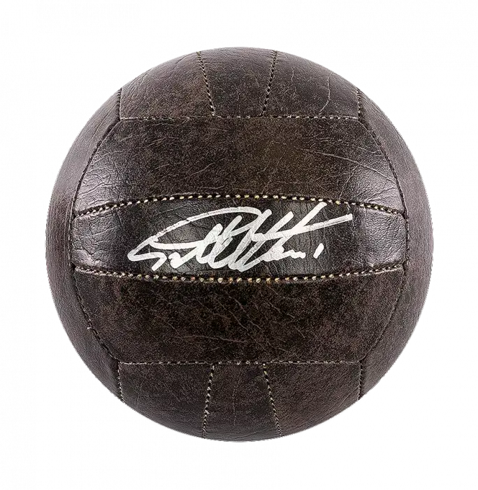 Icons Sir Geoff Hurst Official 1966 FIFA World Cup™ Signed Brown Leather Football In Acrylic Case