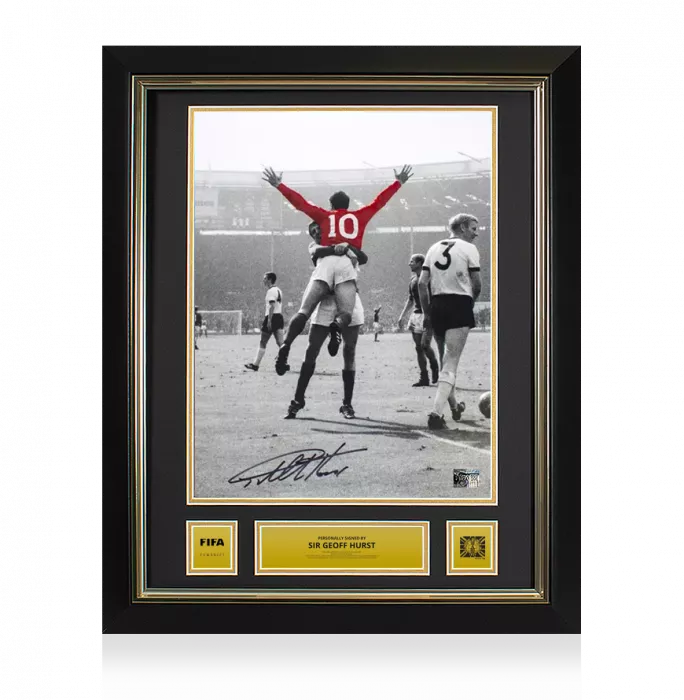 Icons Sir Geoff Hurst Official 1966 FIFA World Cup™ Signed And Framed England Photo: 1966 Final Hat-Trick