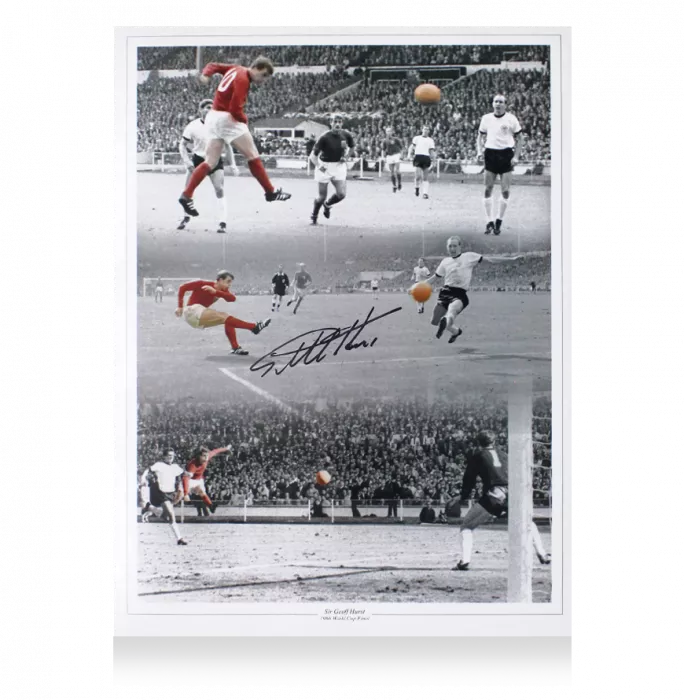 Icons Sir Geoff Hurst Signed England Photo In Premium Photo Frame: 1966 World Cup Final Goals