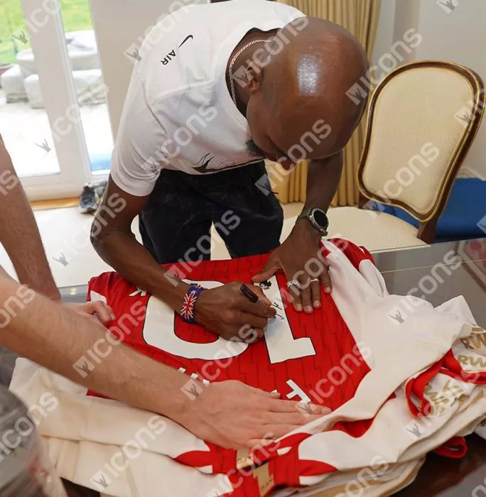 Icons Sir Mo Farah Back Signed Arsenal 2023-24 Home Shirt: 10k Edition