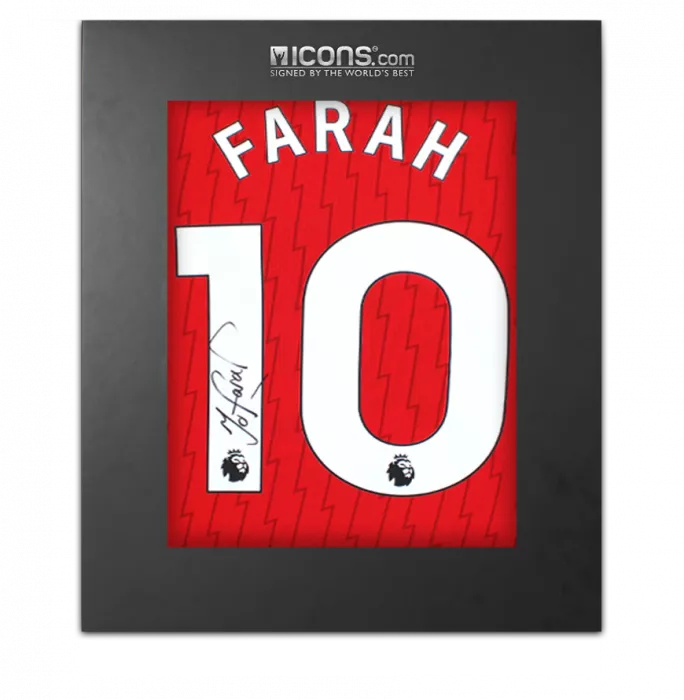 icons Sir Mo Farah Back Signed Arsenal 2023-24 Home Shirt In Deluxe Packaging