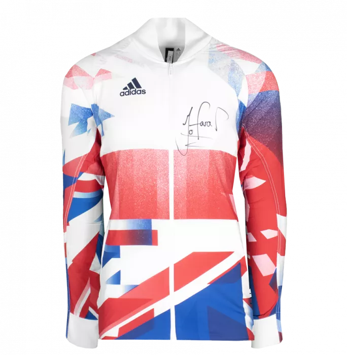 Icons Sir Mo Farah Front Signed Team GB Podium Jacket In Hero Frame: Option 1