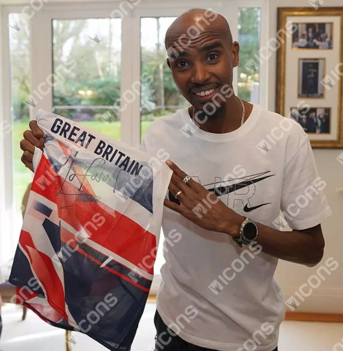 Icons Sir Mo Farah Front Signed Team GB Running Vest In Deluxe Packaging