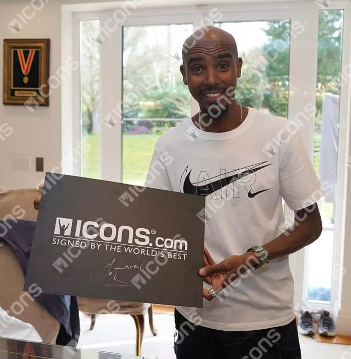 Icons Sir Mo Farah Front Signed Team GB Running Vest In Deluxe Packaging