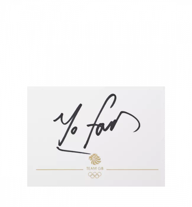 icons Sir Mo Farah Signed 2012 London Olympics 3.5 x 2.5 Inch Card