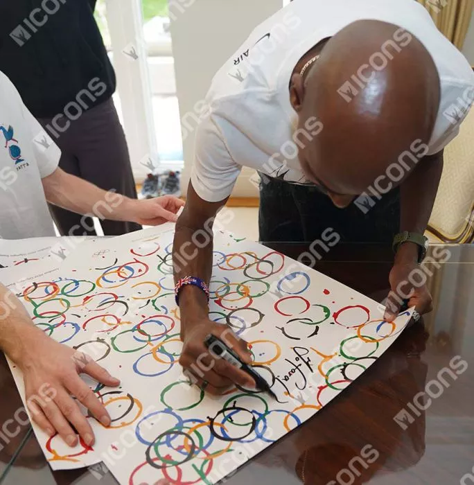 Icons Sir Mo Farah Signed London 2012 Olympics Art Poster