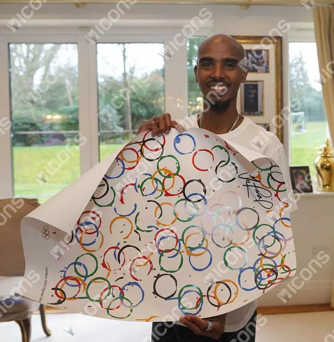 Icons Sir Mo Farah Signed London 2012 Olympics Art Poster