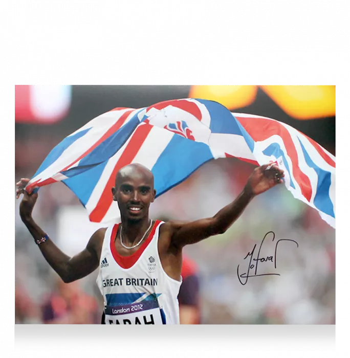 Icons Sir Mo Farah Signed Photo In Black Wooden Frame: London 2012 Men's 5 000m Gold