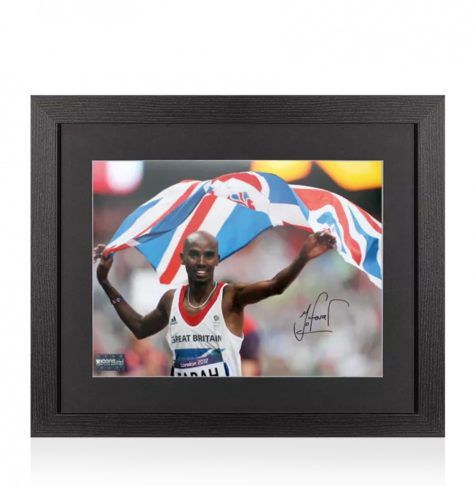 icons Sir Mo Farah Signed Photo In Black Wooden Frame: London 2012 Men's 5 000m Gold