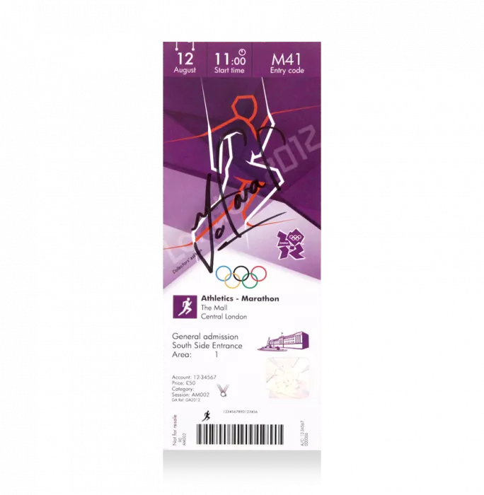 icons Sir Mo Farah Signed Ticket: London 2012 Marathon