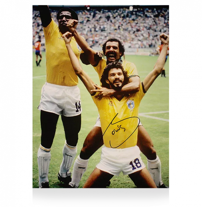 Icons Socrates Signed Brazil Photo: 1986 FIFA World Cup Goal Vs Spain