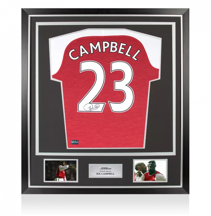 icons Sol Campbell Back Signed Arsenal Home Shirt In Classic Frame