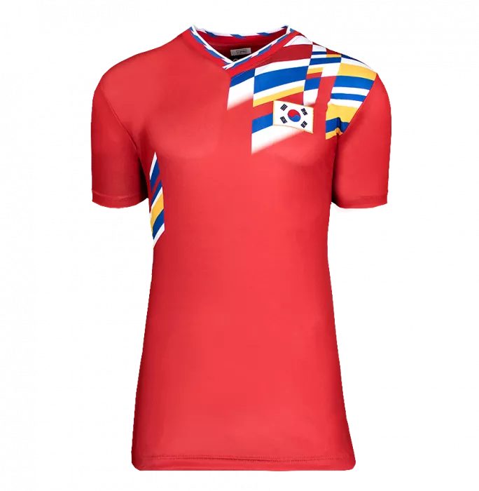 Icons Son Heung-min Back Signed Korea Republic Retro Shirt In Hero Frame: Option 1