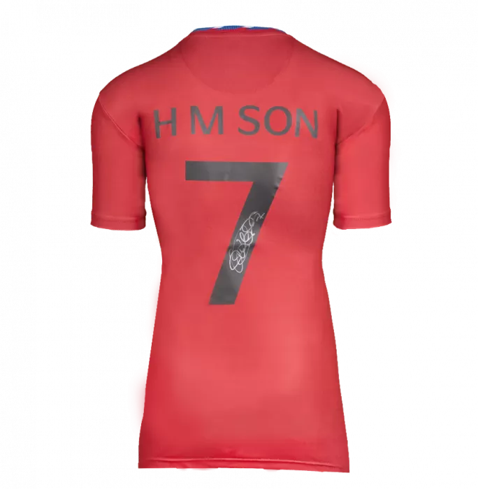Icons Son Heung-min Back Signed Korea Republic Retro Shirt In Classic Frame