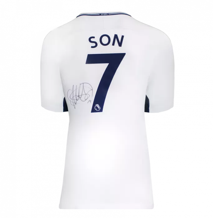 Icons Son Heung-min Back Signed Tottenham Hotspur 2017-18 Home Shirt In Hero Frame: Option 1