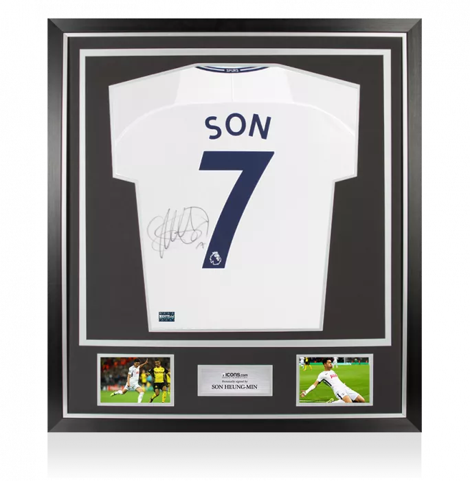 icons Son Heung-min Back Signed Tottenham Hotspur 2017-18 Home Shirt In Classic Frame