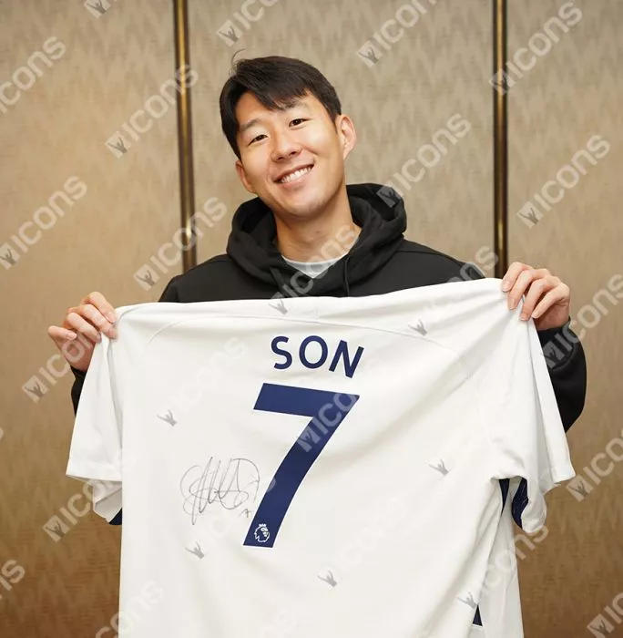 Icons Son Heung-min Back Signed Tottenham Hotspur 2017-18 Home Shirt