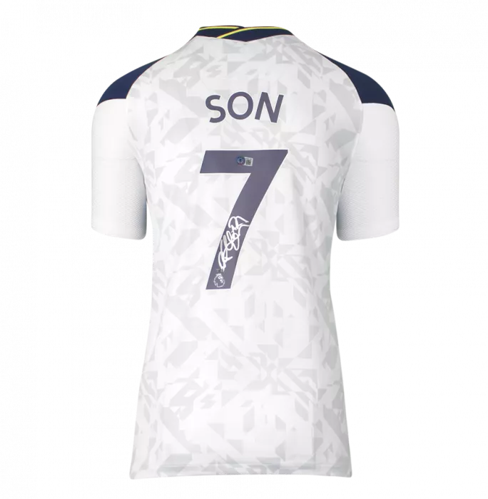 Icons Son Heung-min Back Signed Tottenham Hotspur 2020-21 Home Shirt In Classic Frame