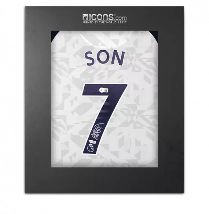 icons Son Heung-min Back Signed Tottenham Hotspur 2020-21 Home Shirt In Deluxe Packaging