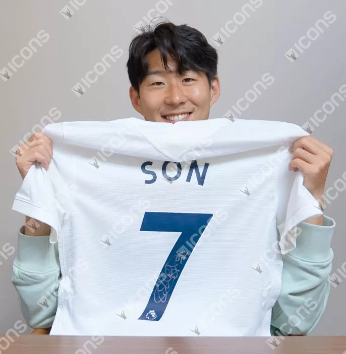Icons Son Heung-min Back Signed Tottenham Hotspur 2021-22 Home Shirt