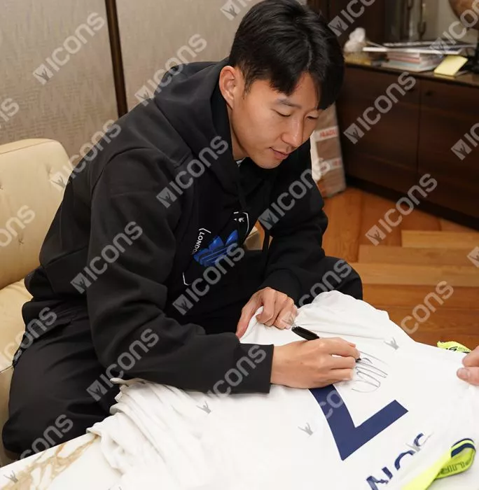 Icons Son Heung-min Back Signed Tottenham Hotspur 2022-23 Home Shirt In Classic Frame