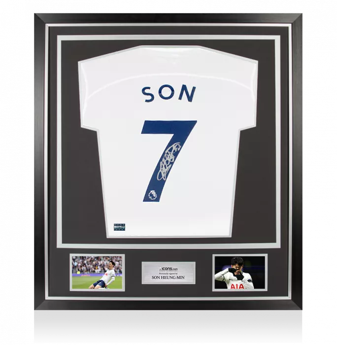 icons Son Heung-min Back Signed Tottenham Hotspur 2022-23 Home Shirt In Classic Frame