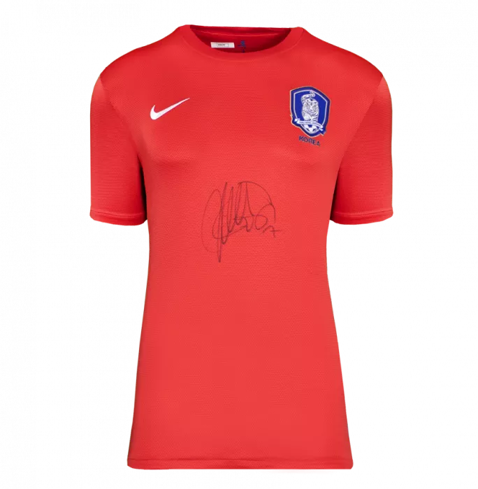 Icons Son Heung-min Front Signed Korea Republic 2012-13 Home Shirt In Classic Frame