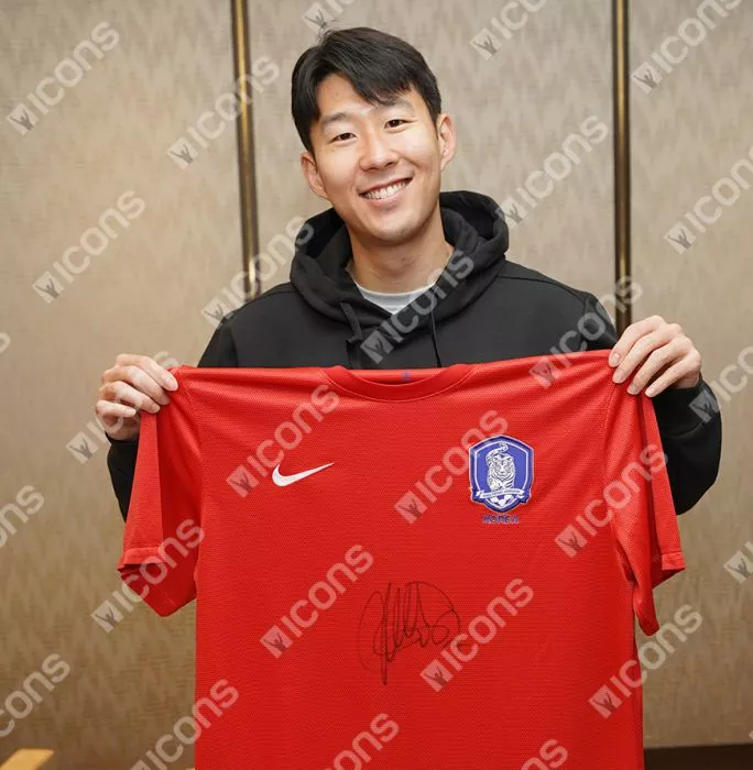 Icons Son Heung-min Front Signed Korea Republic 2012-13 Home Shirt In Classic Frame