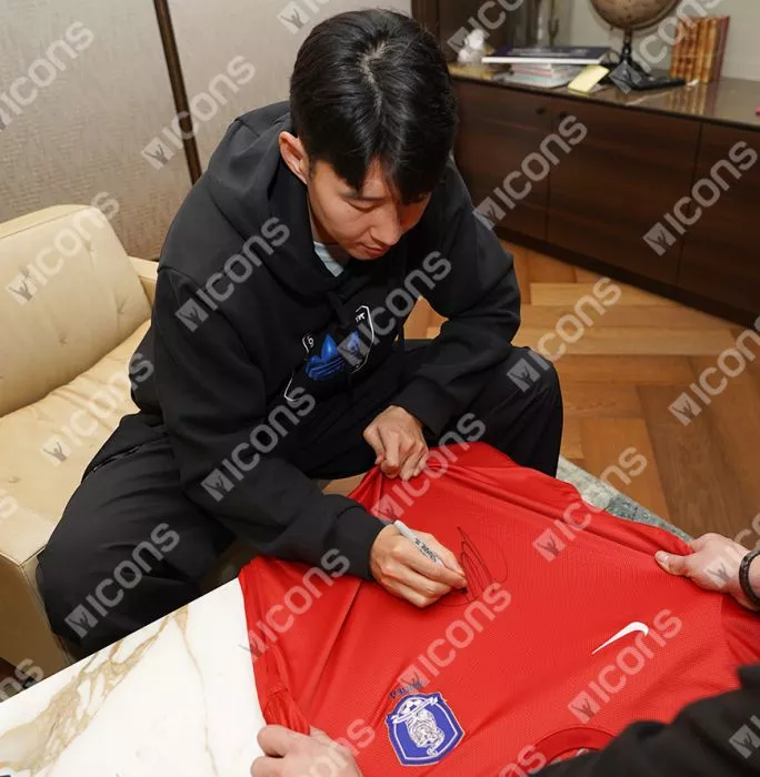 Icons Son Heung-min Front Signed Korea Republic 2012-13 Home Shirt In Classic Frame