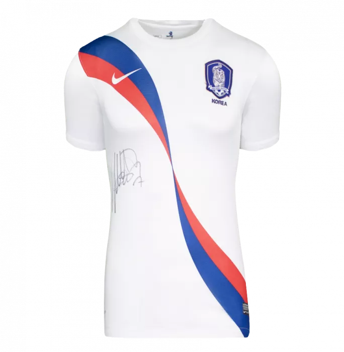 Icons Son Heung-min Front Signed Korea Republic 2012-13 Away Shirt In Classic Frame