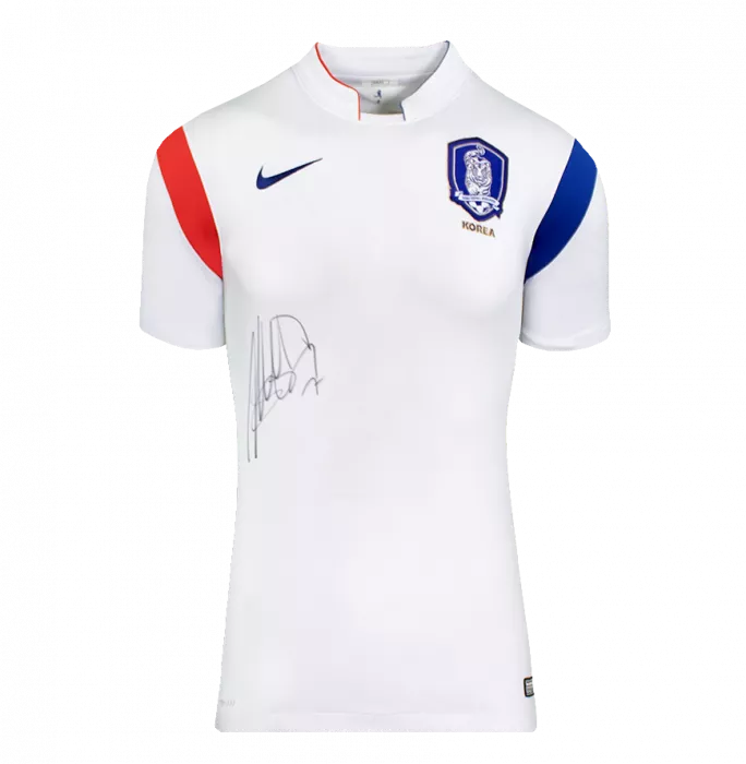 Icons Son Heung-min Front Signed Korea Republic 2014-15 Away Shirt In Classic Frame