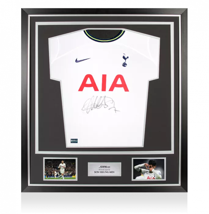 icons Son Heung-min Front Signed Tottenham Hotspur 2022-23 Home Shirt In Classic Frame