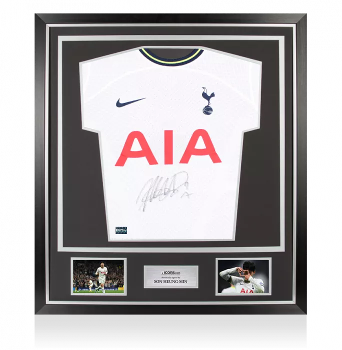 icons Son Heung-min Front Signed Tottenham Hotspur 2022-23 Home Shirt In Classic Frame