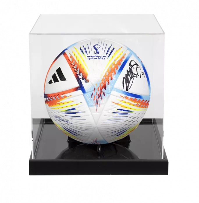icons Son Heung-min Signed 2022 FIFA World Cup Football In Acrylic Case