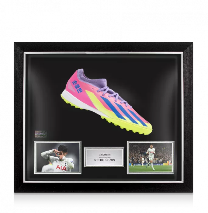icons Son Heung-min Signed Adidas Crazyfast HMS Astro Boot In Bubble Frame: Option 1