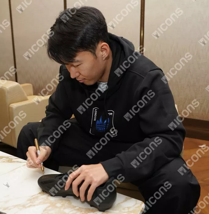 Icons Son Heung-min Signed Adidas X Boot In Acrylic Case
