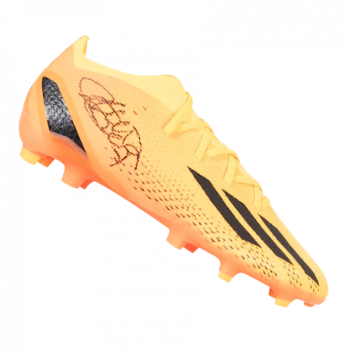 Icons Son Heung-min Signed Adidas X Boot Orange In Acrylic Case