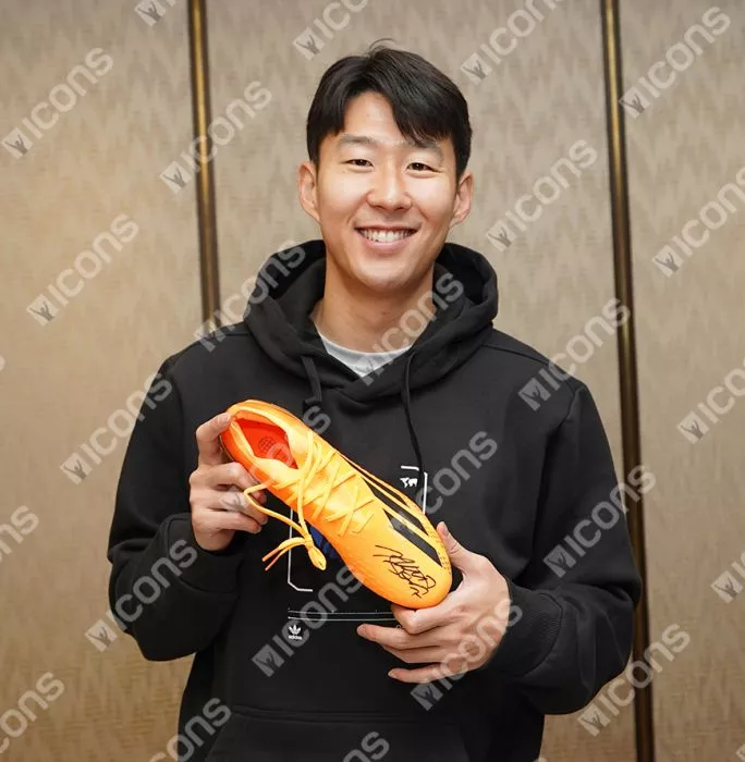 Icons Son Heung-min Signed Adidas X Speedportal .1 Boot In Bubble Frame: Option 1
