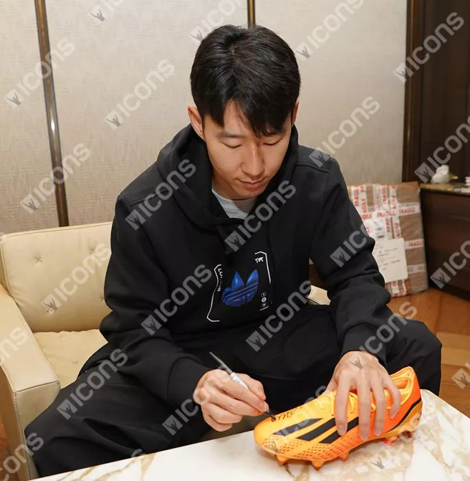 Icons Son Heung-min Signed Adidas X Speedportal .1 Boot In Acrylic Case
