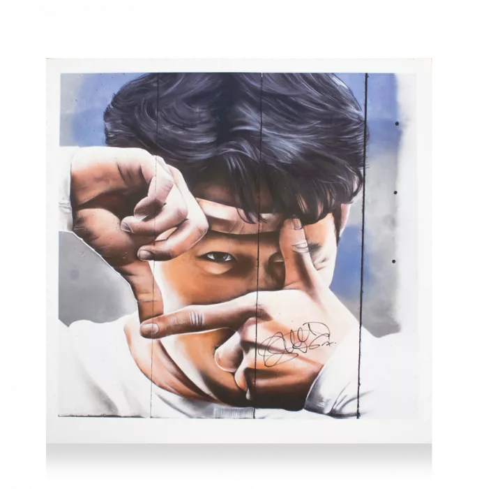 Icons Son Heung-min Signed And Framed MurWalls Limited Edition Graffiti Art - Camera Celebration